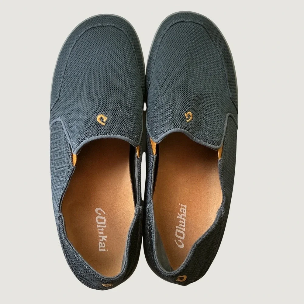 OluKai Nohea Mesh Mens Slip On Shoes Charcoal Dark Shadow 10188-4242 Size 13